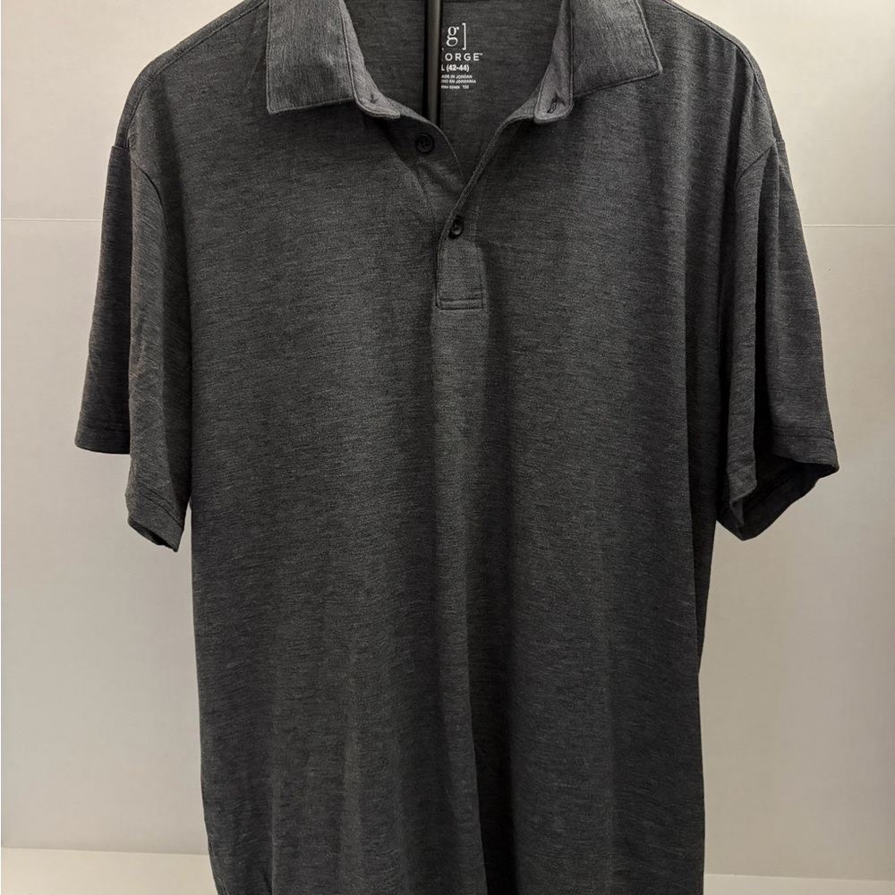 George Men’s Dark Gray Polo Shirt Short Sleeve Casual Golf Size XL